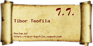 Tibor Teofila névjegykártya